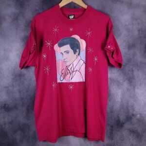Vintage 80s Elvis Presley reworked grandma granny cottagecore rock shirt